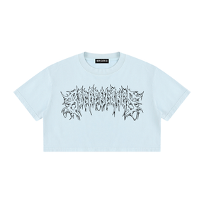 Big Feelings Metal Font Mineral Wash Crop Top
