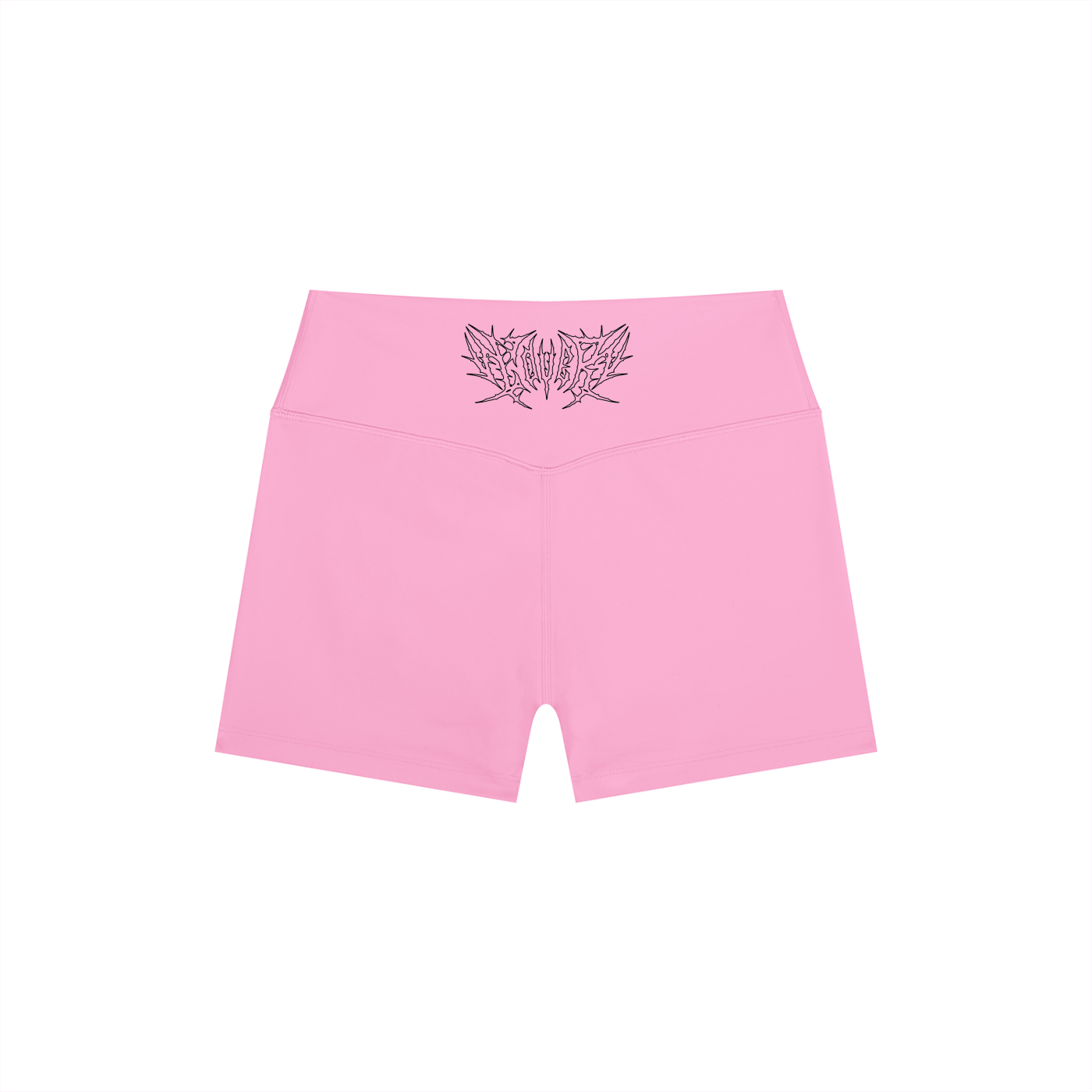 Lover Metal Font High Rise Yoga Shorts