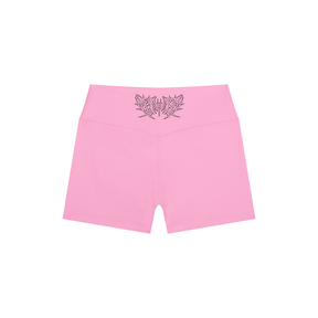 Lover Metal Font High Rise Yoga Shorts