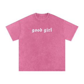 Good Girl Acid Washed Oversized Tee