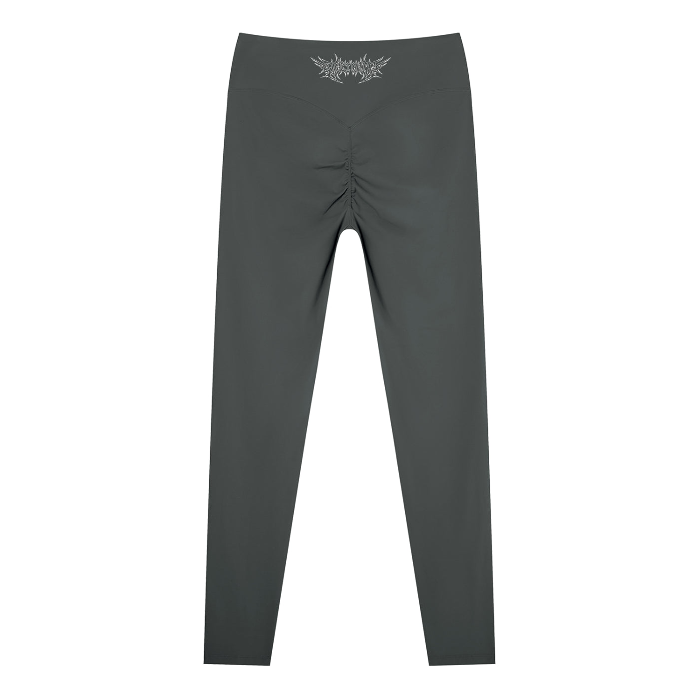 Delicate Metal Font High Waisted Ankle Leggings