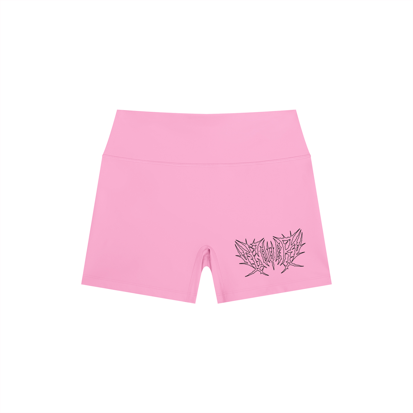 Lover Metal Font High Rise Yoga Shorts