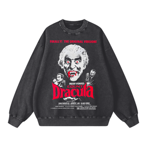Vintage Dracula Poster Acid Wash Sweatshirt