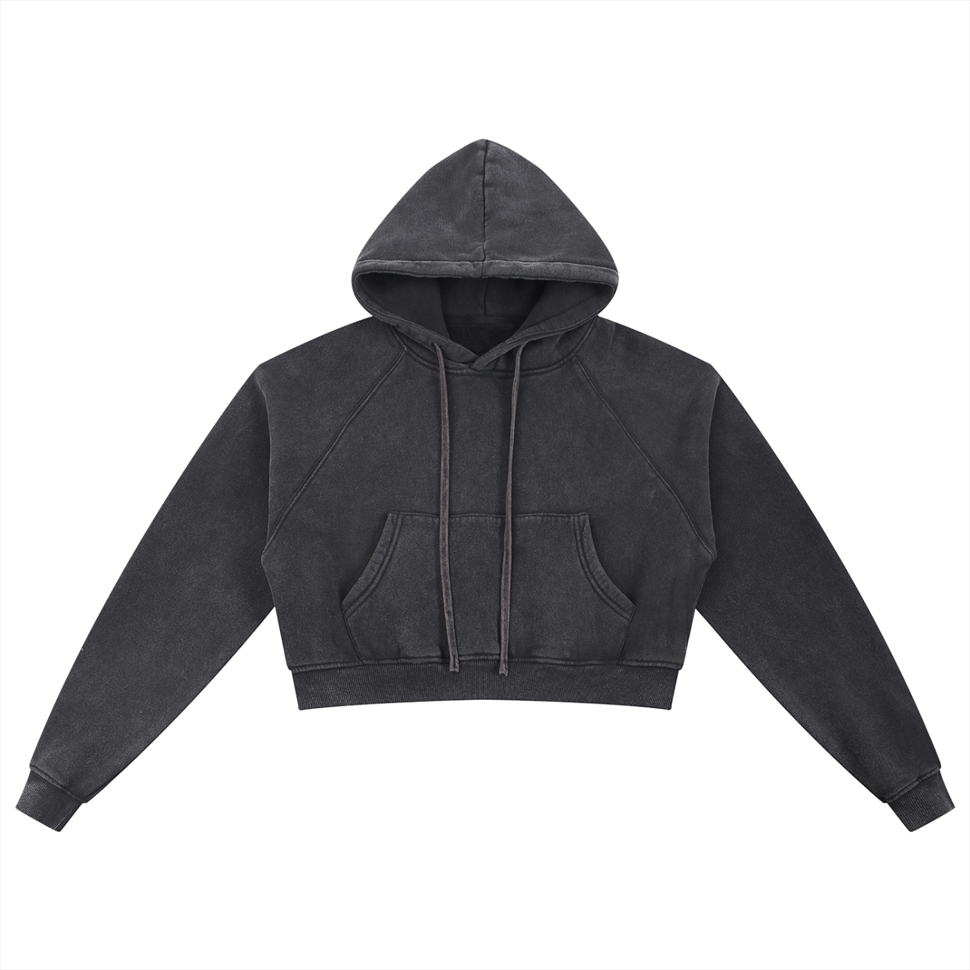 Basic B Grunge Wash Cropped Hoodie