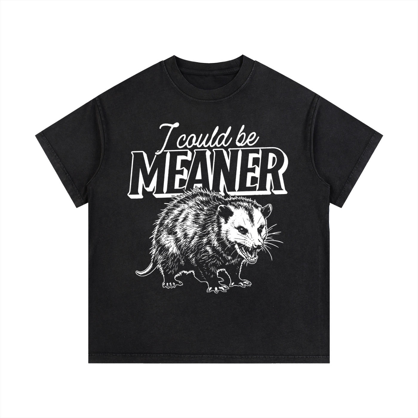 Meaner Opossum Vintage Wash Cotton T-Shirt