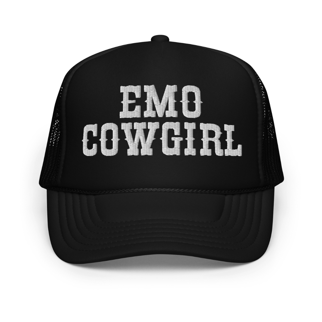 Emo Cowgirl Embroidered Foam Trucker Hat