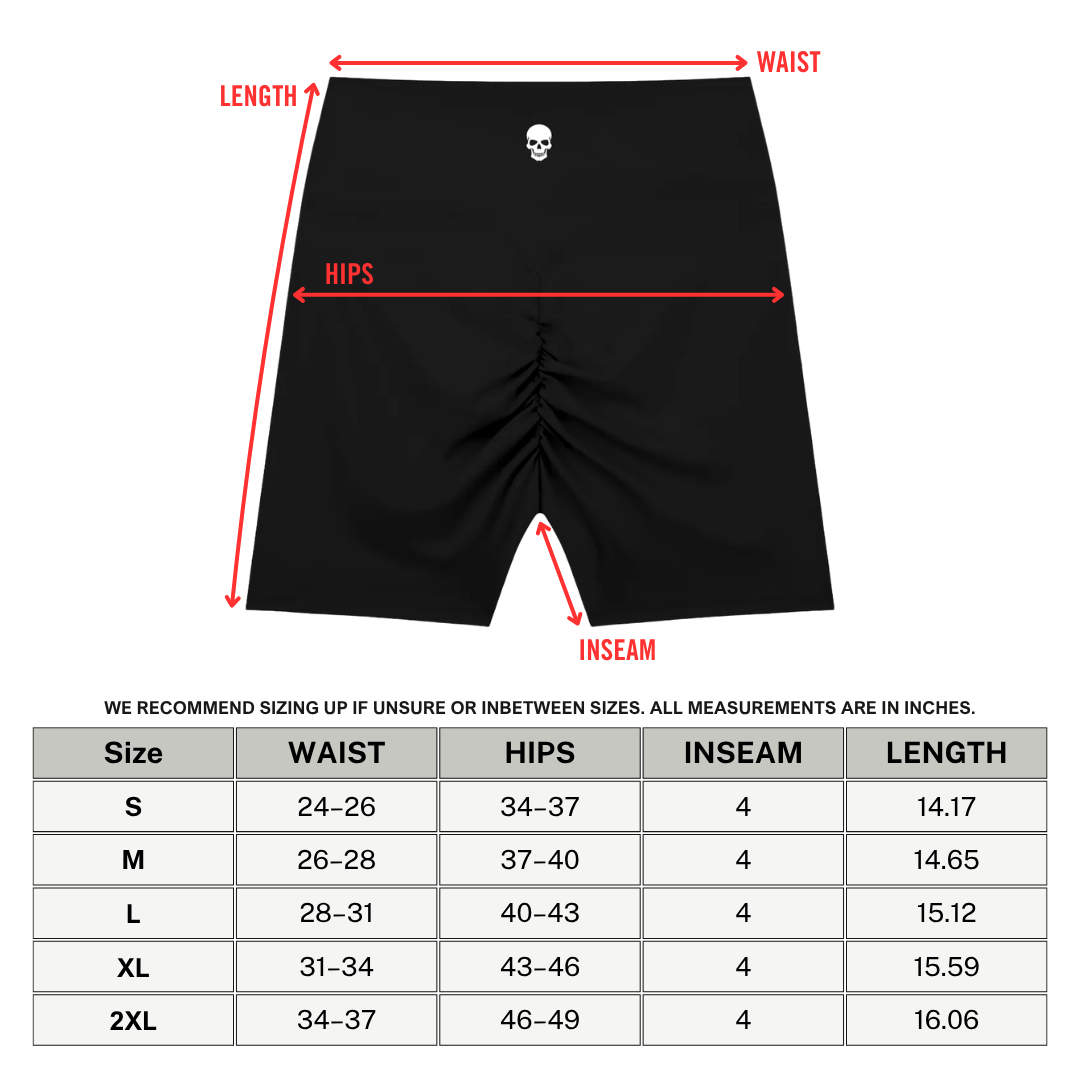 Barbed Wire High-Waisted Scrunch Yoga Shorts