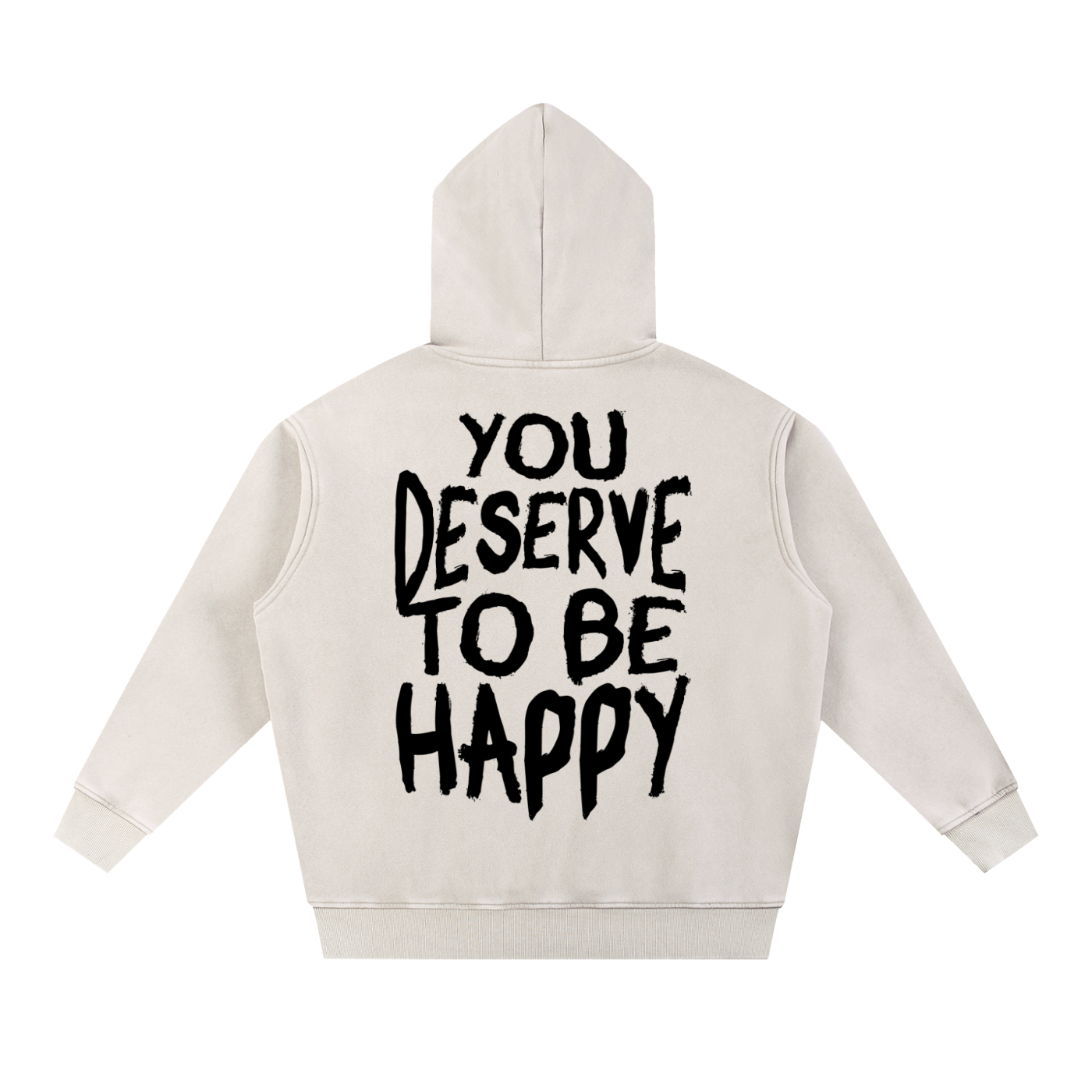 You Deserve to be Happy Acid Wash Fleece Hoodie