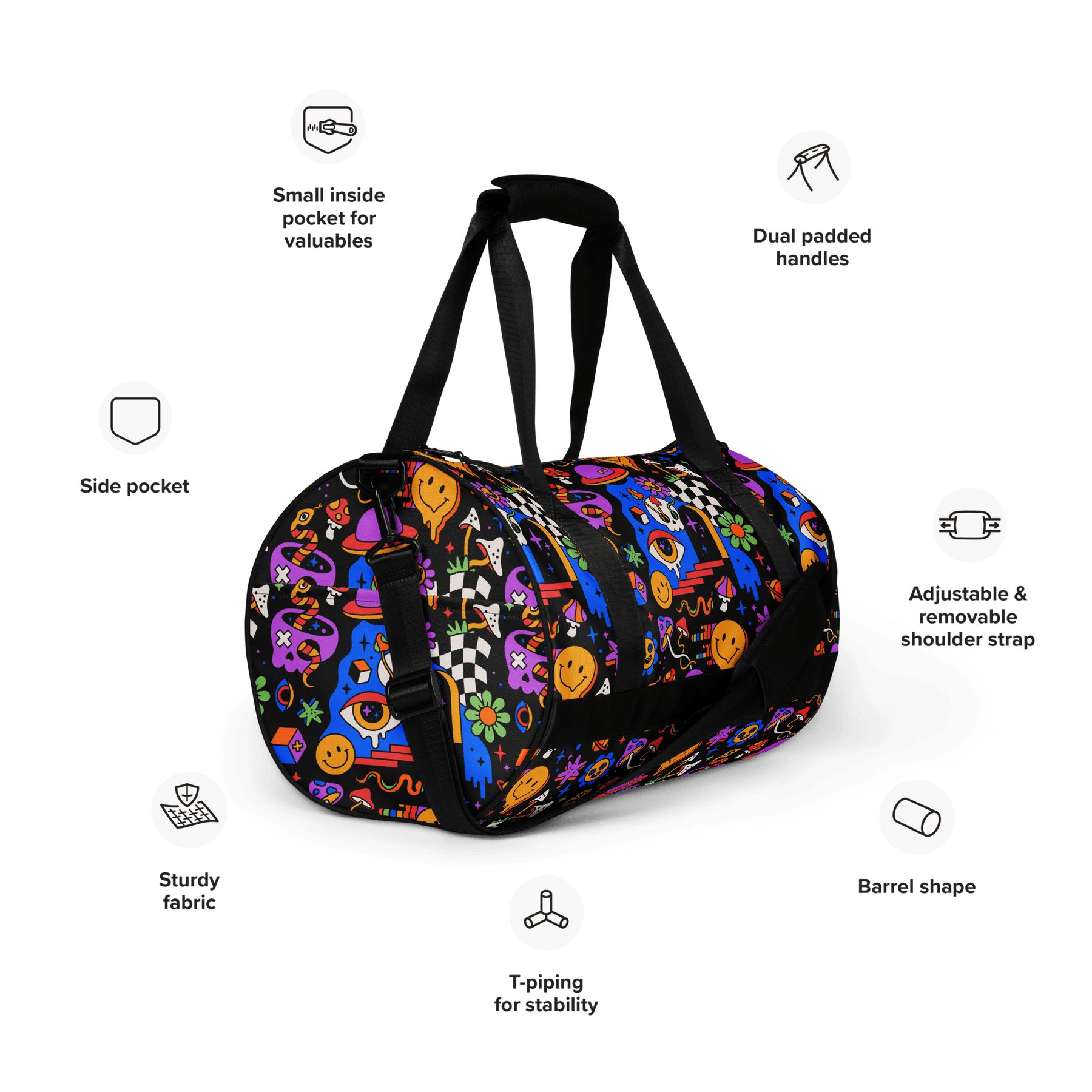 Acid Dream Duffle Bag - Goth Cloth Co.gymwear9076522_15155