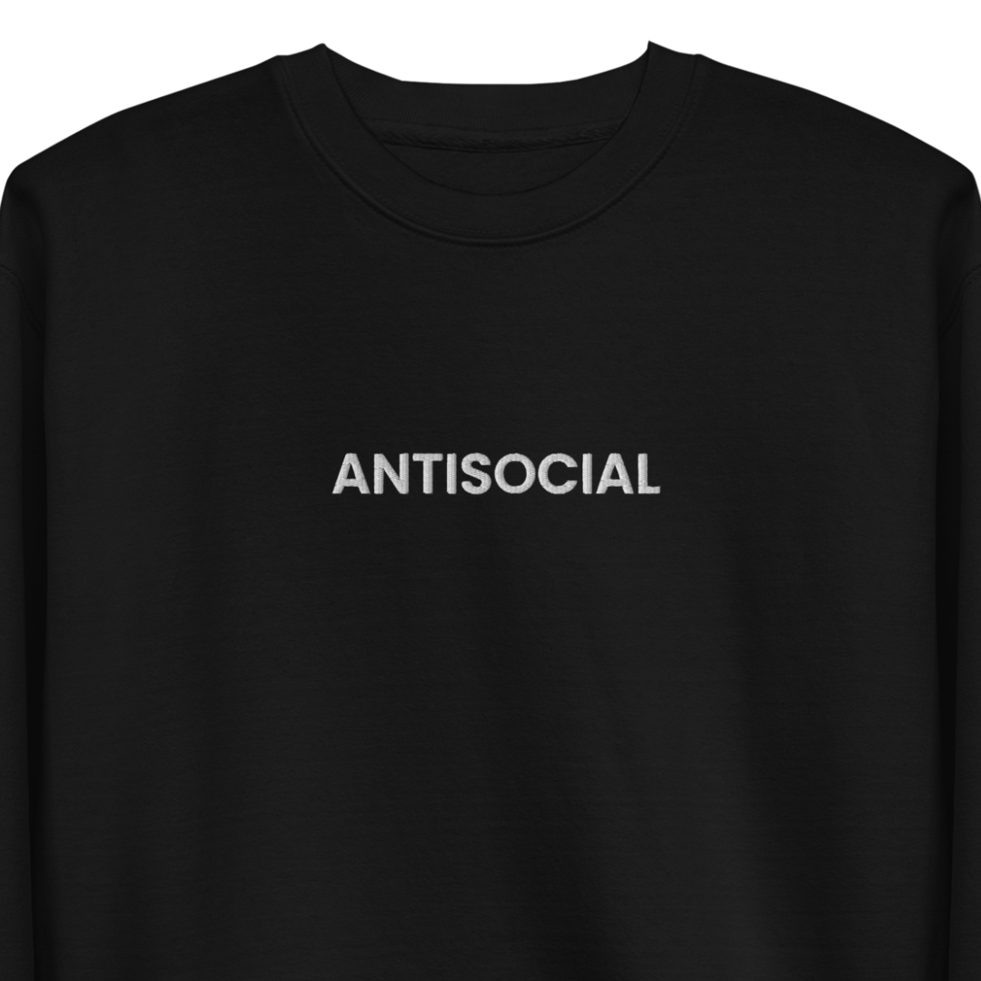 Antisocial Embroidered Unisex Sweatshirt - Goth Cloth Co.1458832_11254