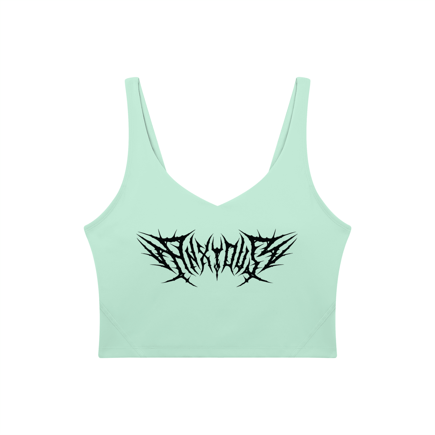 Anxious V-Neck Long Line Sports Bra - Goth Cloth Co.gymwear260709PODAC1361001