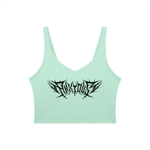 Anxious V-Neck Long Line Sports Bra - Goth Cloth Co.gymwear260709PODAC1361001