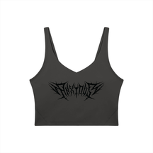 Anxious V-Neck Long Line Sports Bra - Goth Cloth Co.gymwear260709PODAC1361016