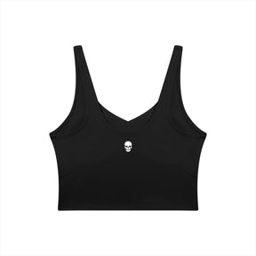 Anxious V-Neck Long Line Sports Bra - Goth Cloth Co.gymwear260709PODAC1361021