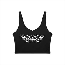 Anxious V-Neck Long Line Sports Bra - Goth Cloth Co.gymwear260709PODAC1361021