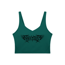 Anxious V-Neck Long Line Sports Bra - Goth Cloth Co.gymwear260709PODAC1361021