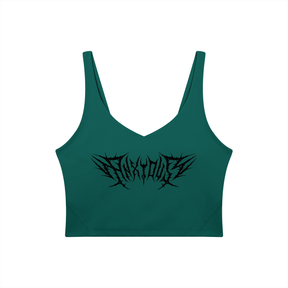 Anxious V-Neck Long Line Sports Bra - Goth Cloth Co.gymwear260709PODAC1361021