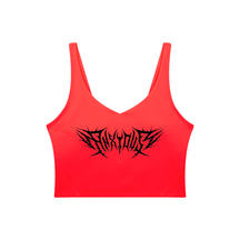 Anxious V-Neck Long Line Sports Bra - Goth Cloth Co.gymwear260709PODAC1361026
