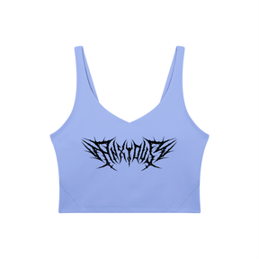 Anxious V-Neck Long Line Sports Bra - Goth Cloth Co.gymwear260805PODAC2659011