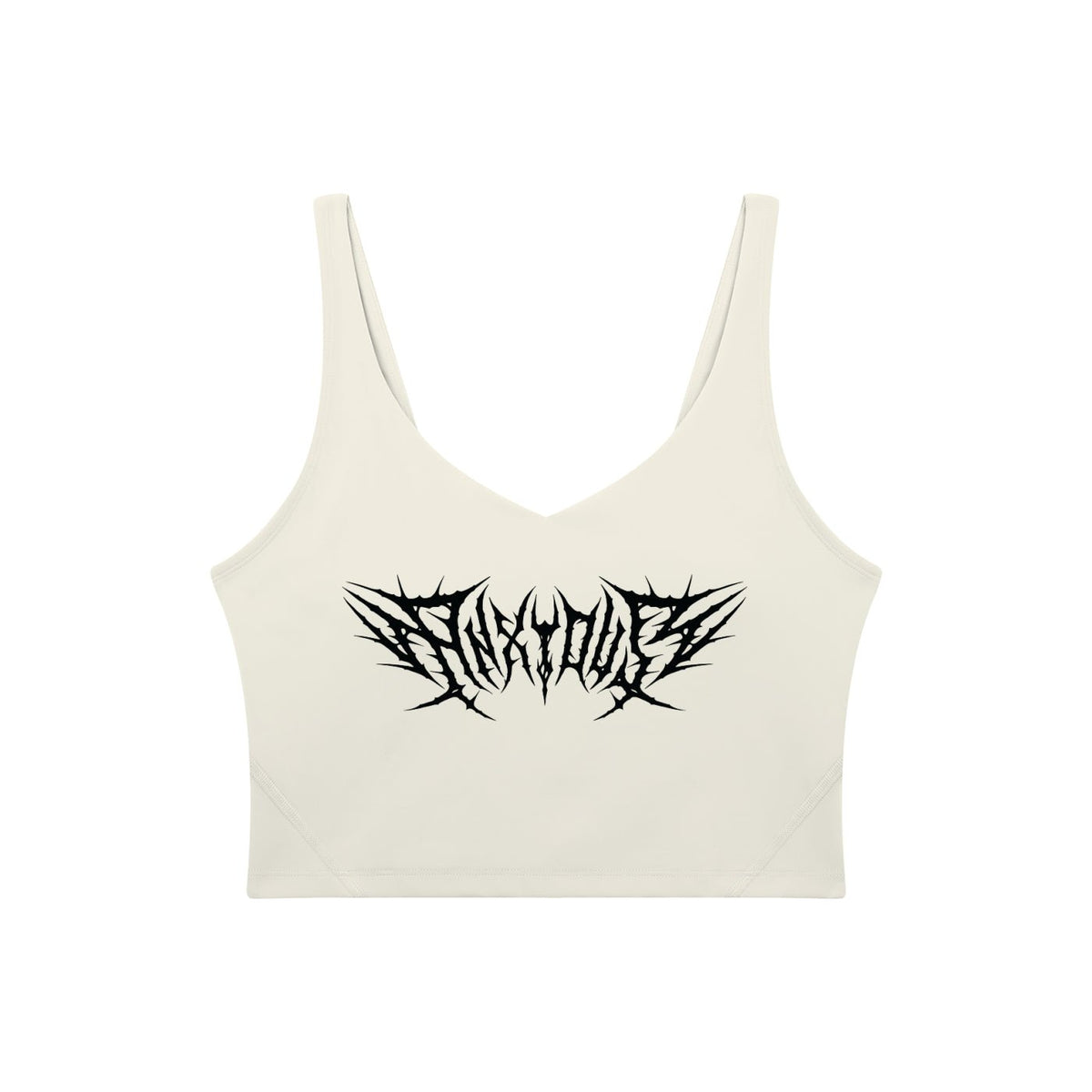 Anxious V-Neck Long Line Sports Bra - Goth Cloth Co.gymwear260805PODAC2659016
