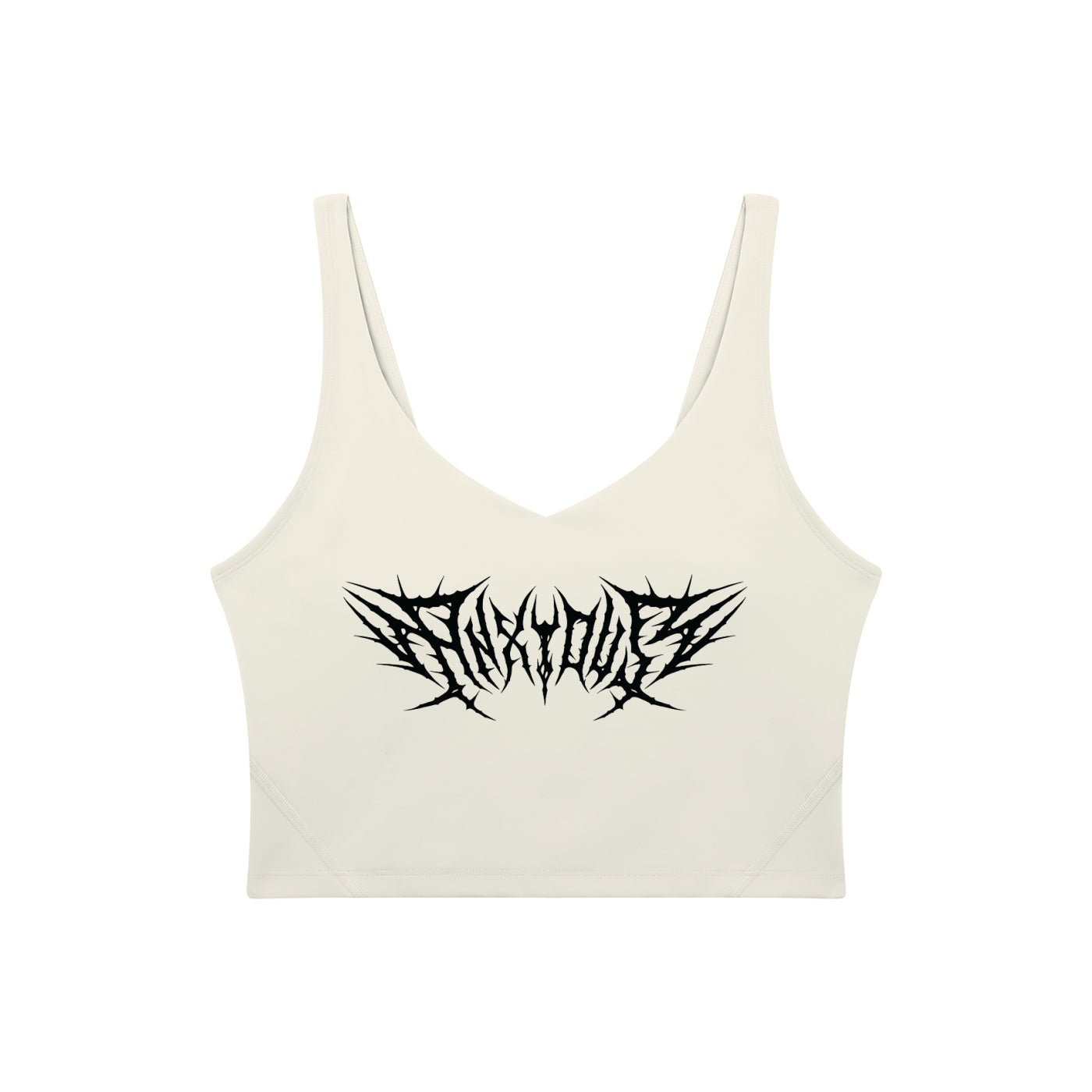 Anxious V-Neck Long Line Sports Bra - Goth Cloth Co.gymwear260805PODAC2659016