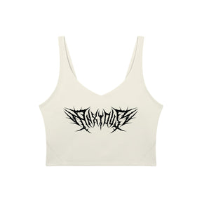 Anxious V-Neck Long Line Sports Bra - Goth Cloth Co.gymwear260805PODAC2659016