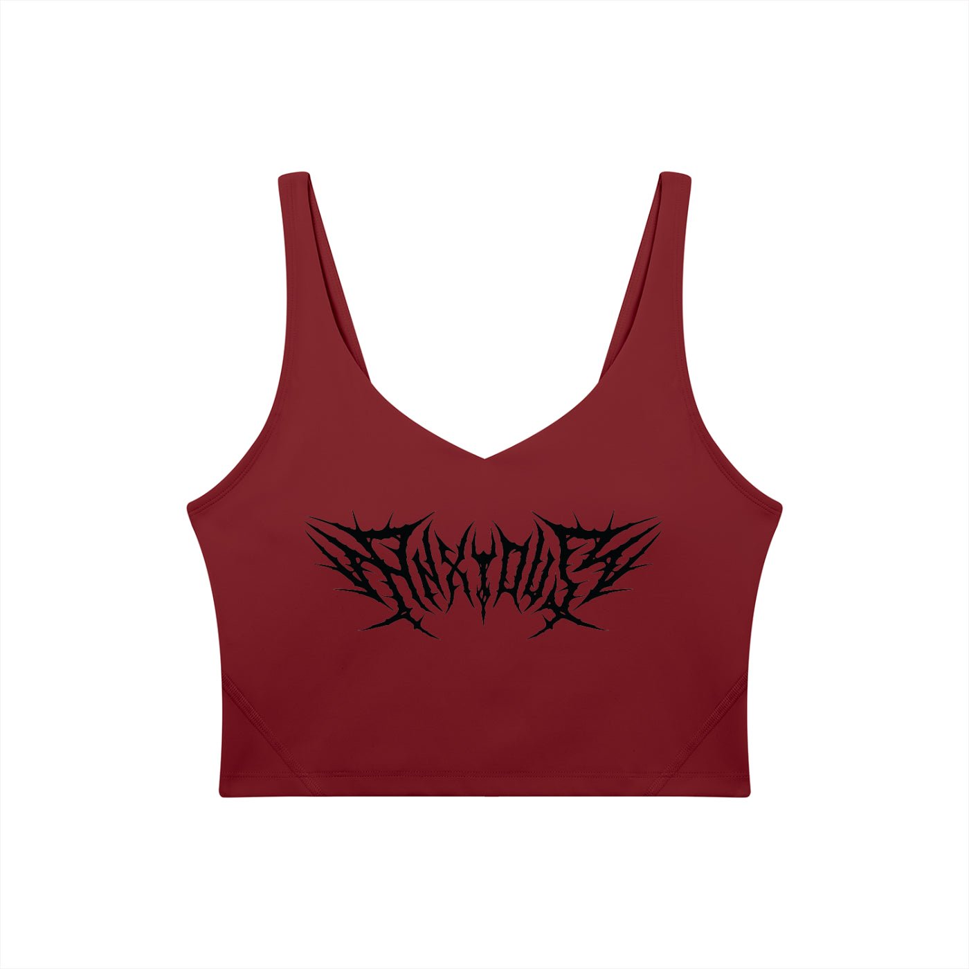 Anxious V-Neck Long Line Sports Bra - Goth Cloth Co.gymwear260805PODAC2659016