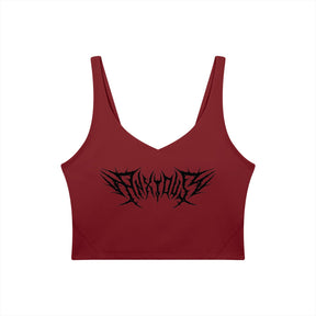 Anxious V-Neck Long Line Sports Bra - Goth Cloth Co.gymwear260805PODAC2659016