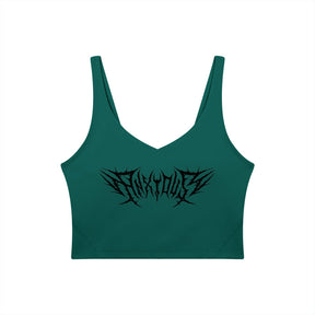 Anxious V-Neck Long Line Sports Bra - Goth Cloth Co.gymwear260805PODAC2659016