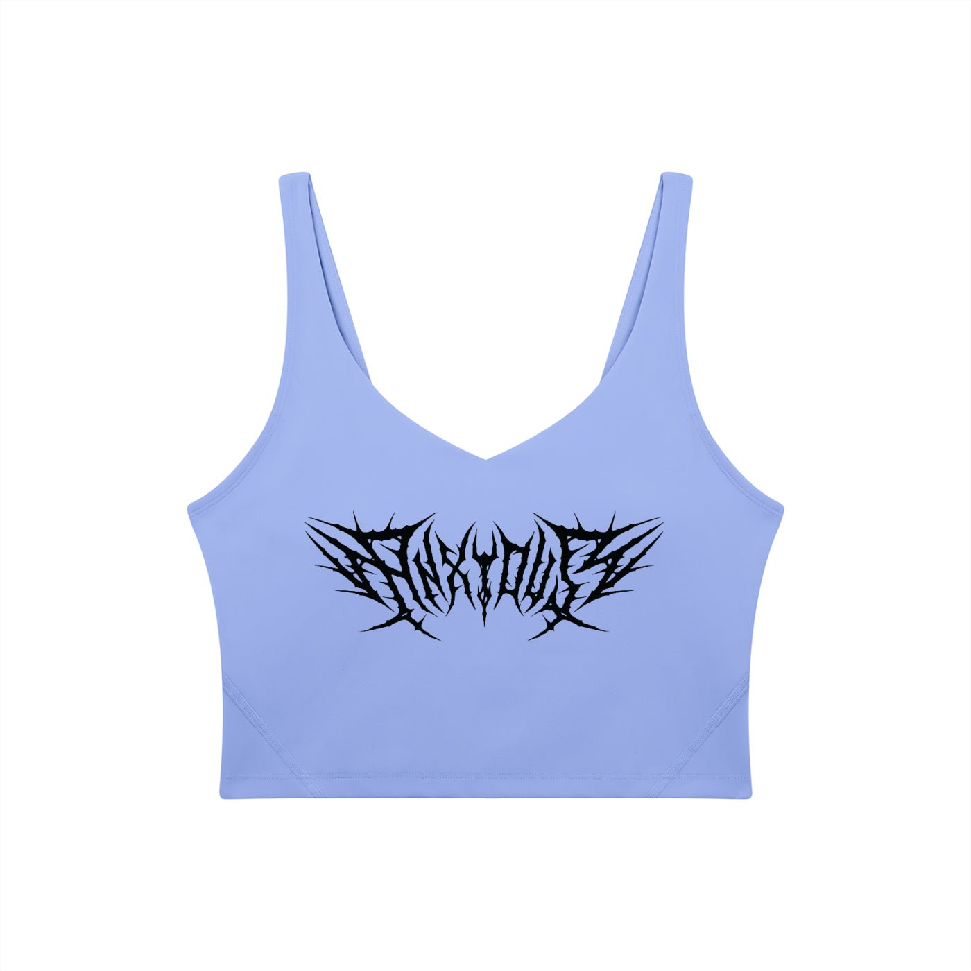 Anxious V-Neck Long Line Sports Bra - Goth Cloth Co.gymwear260805PODAC2659016