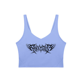 Anxious V-Neck Long Line Sports Bra - Goth Cloth Co.gymwear260805PODAC2659016
