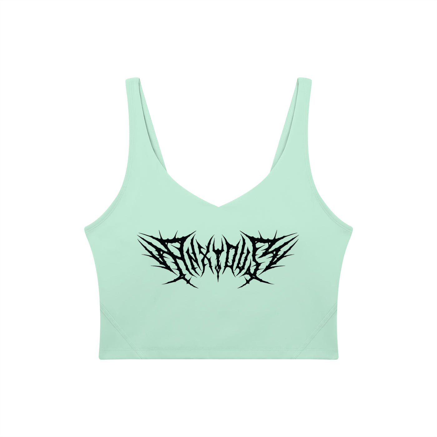 Anxious V-Neck Long Line Sports Bra - Goth Cloth Co.gymwear260805PODAC2659016