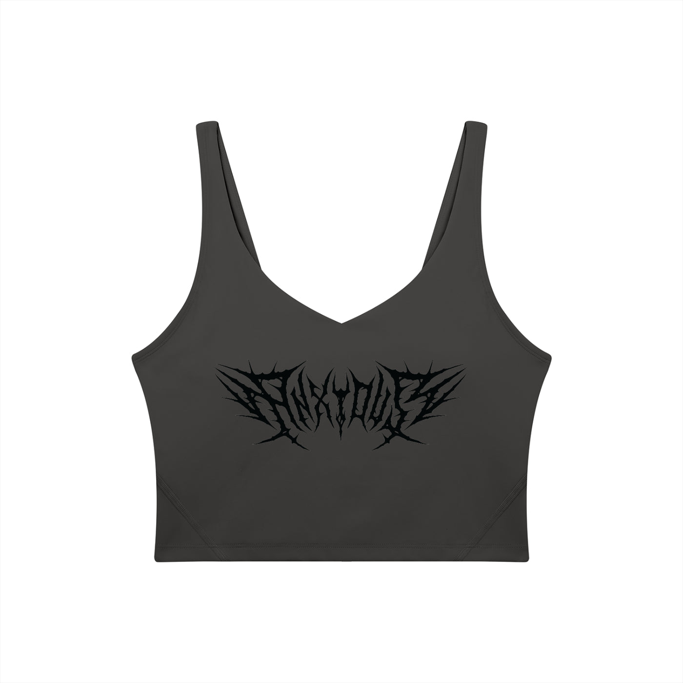 Anxious V-Neck Long Line Sports Bra - Goth Cloth Co.gymwear260805PODAC2659016