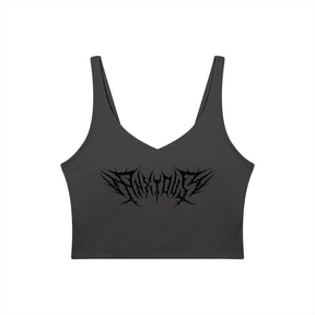 Anxious V-Neck Long Line Sports Bra - Goth Cloth Co.gymwear260805PODAC2659016