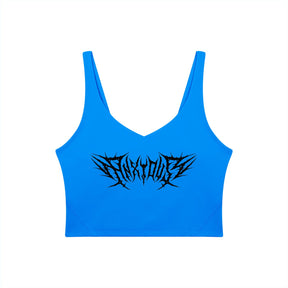 Anxious V-Neck Long Line Sports Bra - Goth Cloth Co.gymwear260805PODAC2659016