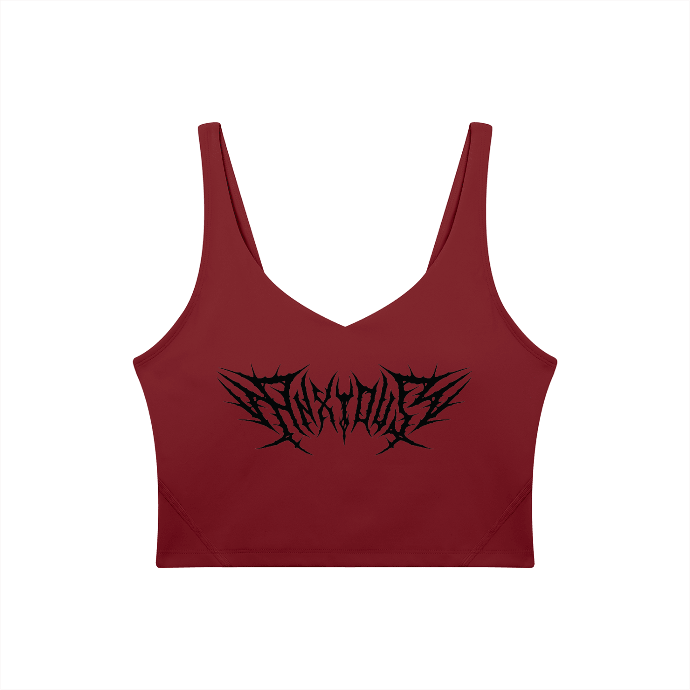 Anxious V-Neck Long Line Sports Bra - Goth Cloth Co.gymwear260805PODAC2659021