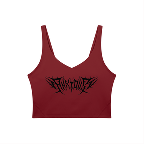 Anxious V-Neck Long Line Sports Bra - Goth Cloth Co.gymwear260805PODAC2659021