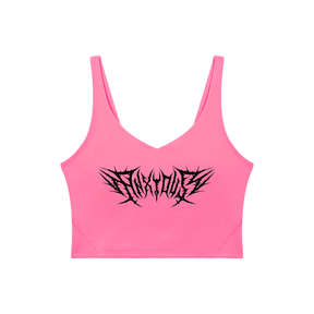 Anxious V-Neck Long Line Sports Bra - Goth Cloth Co.gymwear260805PODAC2659026