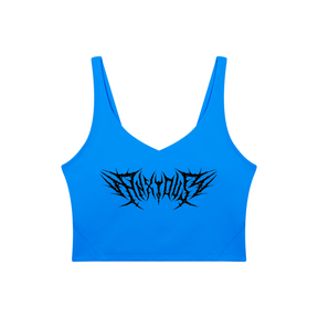Anxious V-Neck Long Line Sports Bra - Goth Cloth Co.gymwear260805PODAC2659036