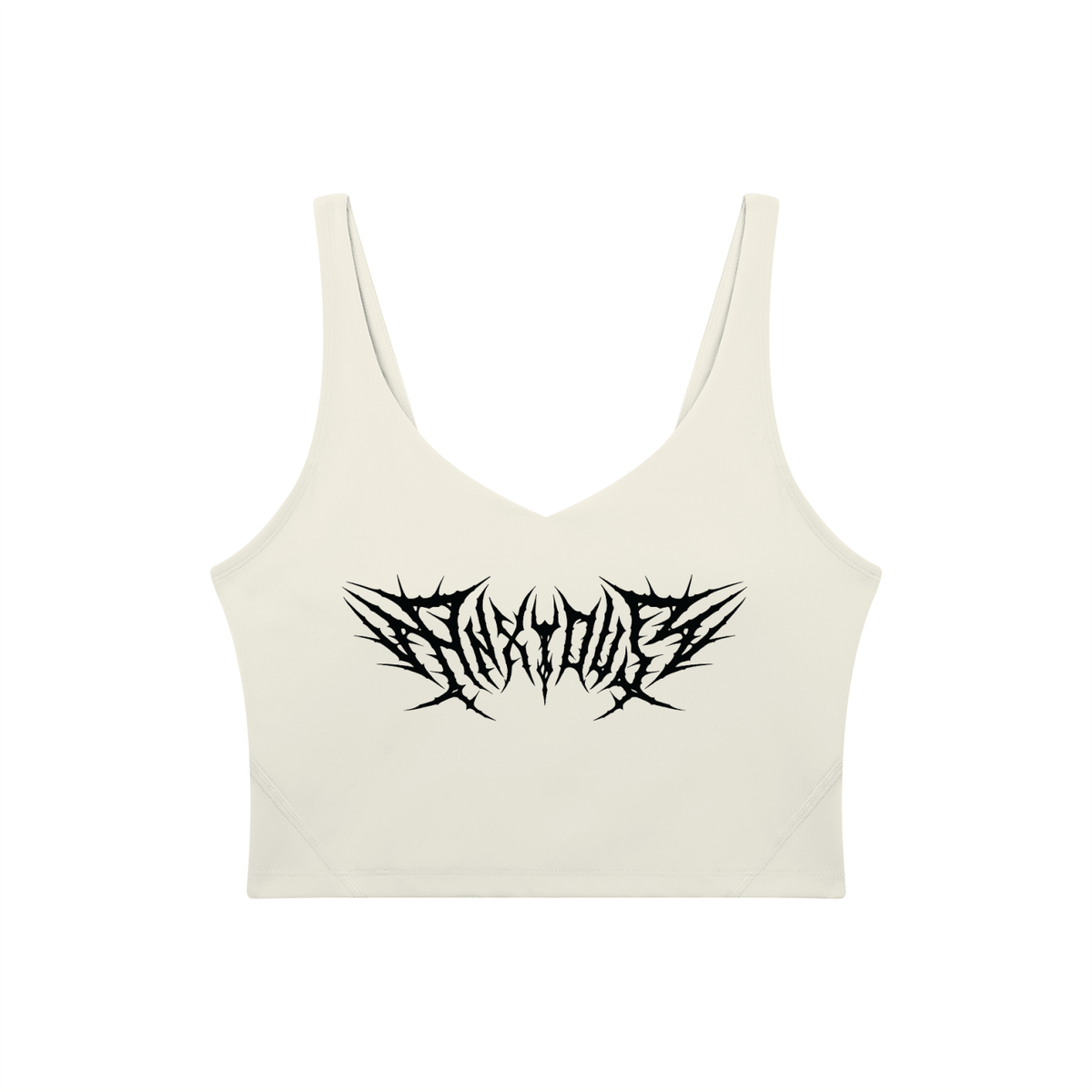 Anxious V-Neck Long Line Sports Bra - Goth Cloth Co.gymwear260805PODAC2711001