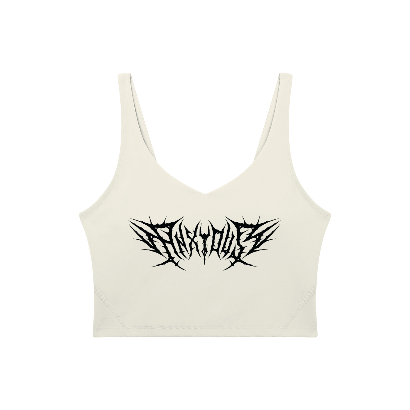 Anxious V-Neck Long Line Sports Bra - Goth Cloth Co.gymwear260805PODAC2711001
