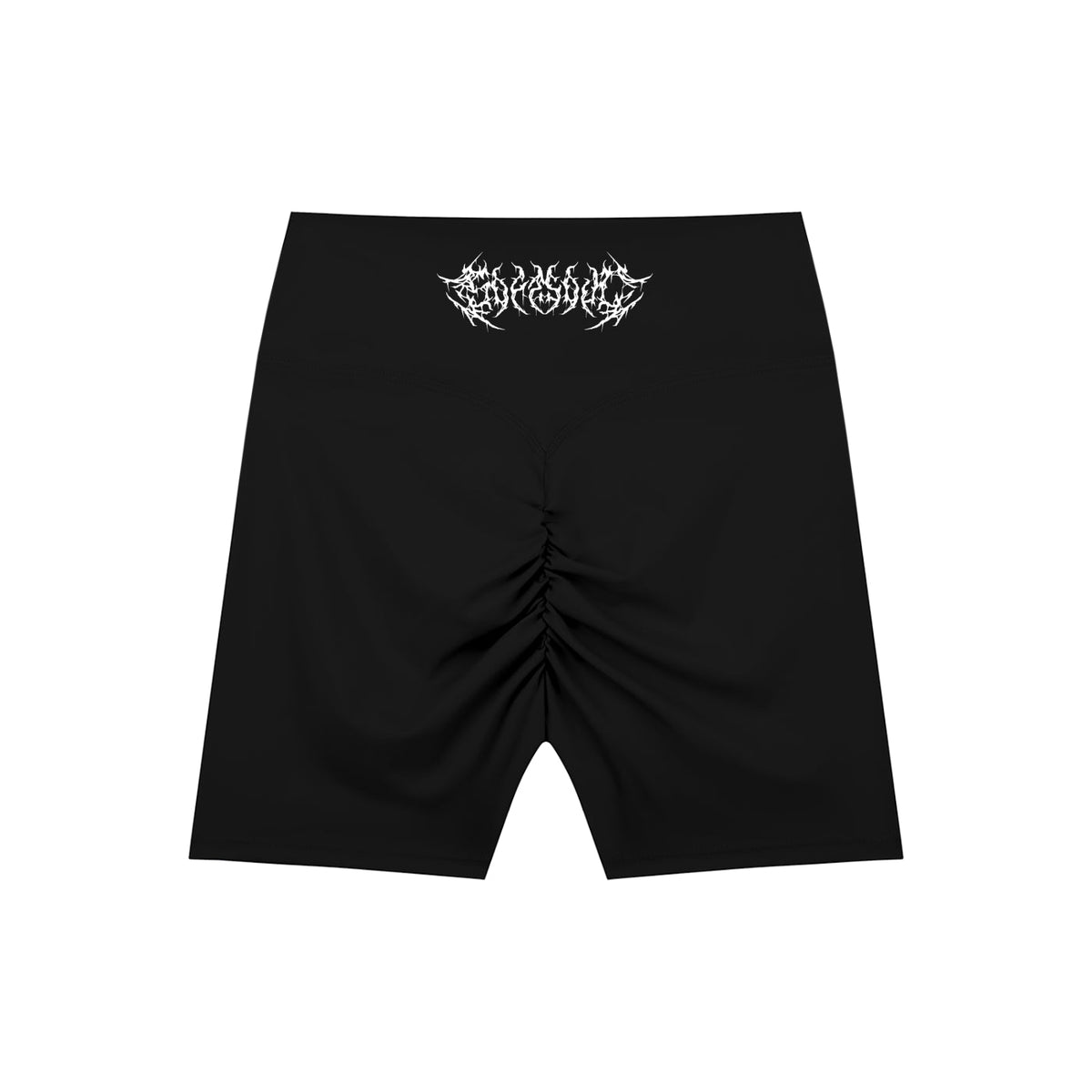 Barbed Wire High-Waisted Scrunch Yoga Shorts - Goth Cloth Co.gymwear260621PODBK0038#001