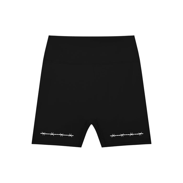 Barbed Wire High-Waisted Scrunch Yoga Shorts - Goth Cloth Co.gymwear260621PODBK0038#001