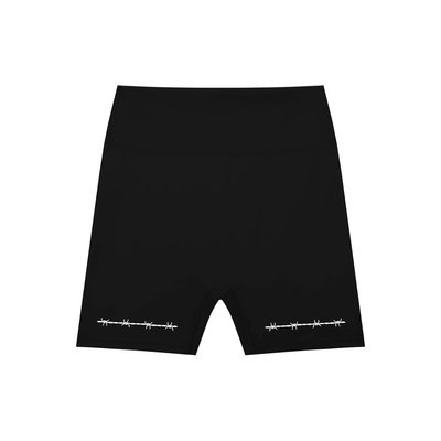 Barbed Wire High-Waisted Scrunch Yoga Shorts - Goth Cloth Co.260621PODBK0038001