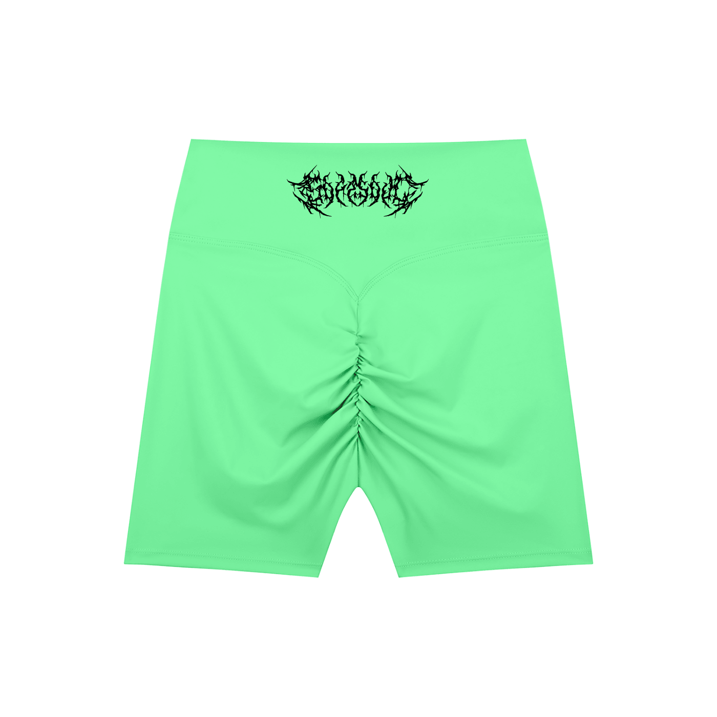 Barbed Wire High-Waisted Scrunch Yoga Shorts - Goth Cloth Co.260709PODBK1838006