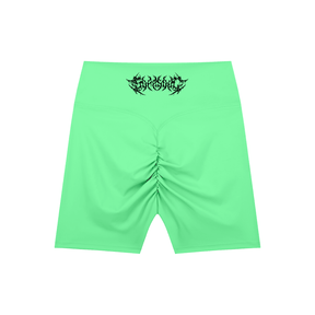 Barbed Wire High-Waisted Scrunch Yoga Shorts - Goth Cloth Co.260709PODBK1838006