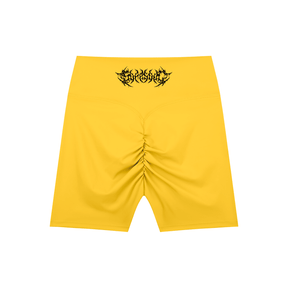 Barbed Wire High-Waisted Scrunch Yoga Shorts - Goth Cloth Co.260709PODBK1838011