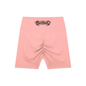 Barbed Wire High-Waisted Scrunch Yoga Shorts - Goth Cloth Co.260709PODBK1838016