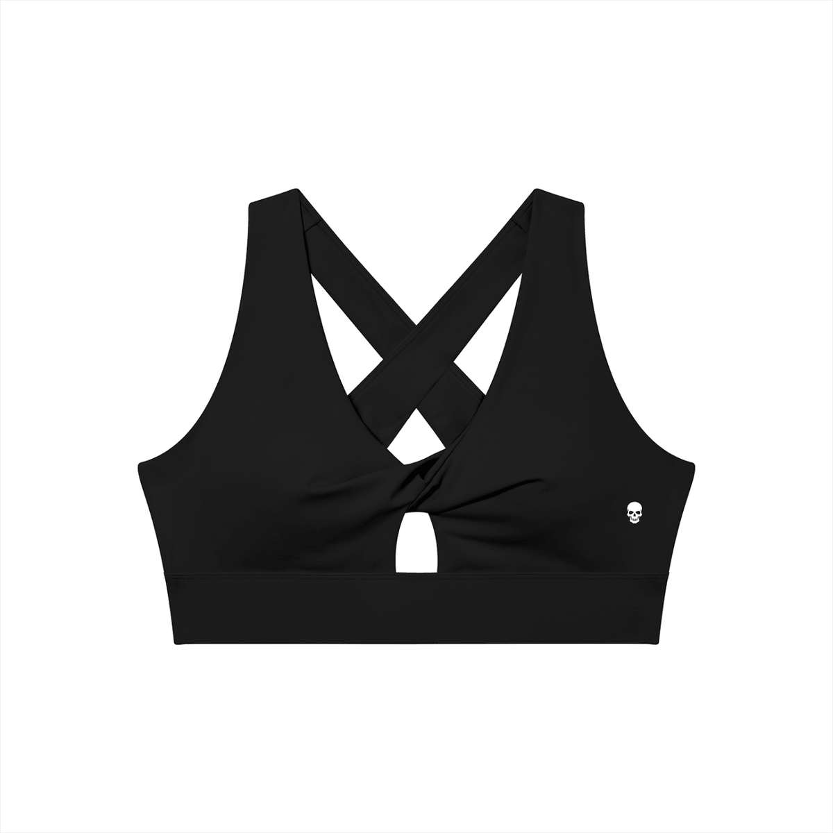 Bare Bones Front Twist Sports Bra - Goth Cloth Co.gymwear260923PODNV0981#001