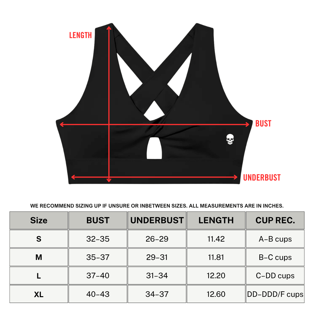 Bare Bones Front Twist Sports Bra - Goth Cloth Co.260709PODNV1117017